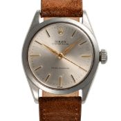 A MIDSIZE STAINLESS STEEL ROLEX OYSTER ROYAL SHOCK RESISTANT WRIST WATCH CIRCA 1956, REF. 6444