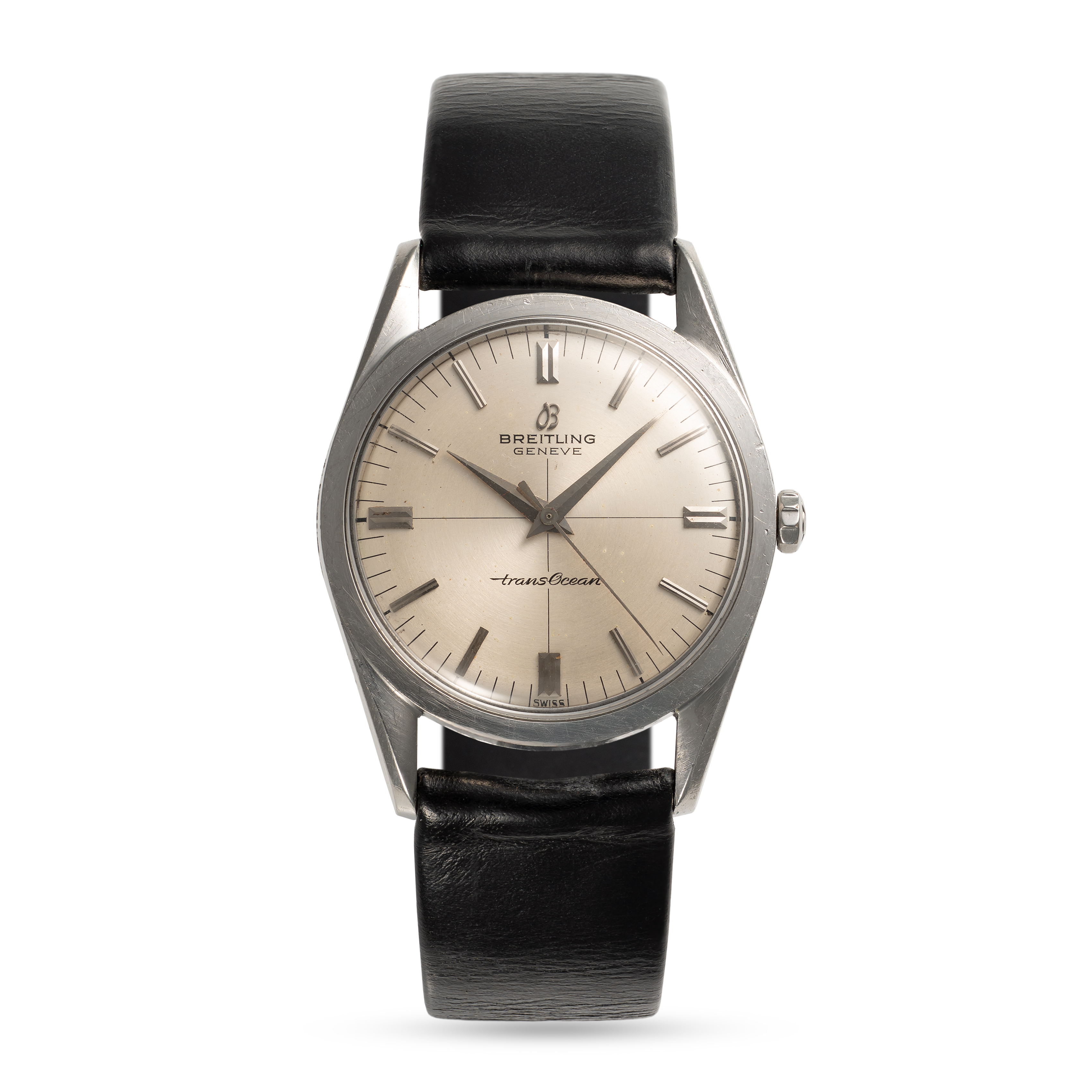 A GENTLEMAN'S SIZE STAINLESS STEEL BREITLING TRANSOCEAN WRIST WATCH CIRCA 1960s Movement: 25J, - Image 2 of 7