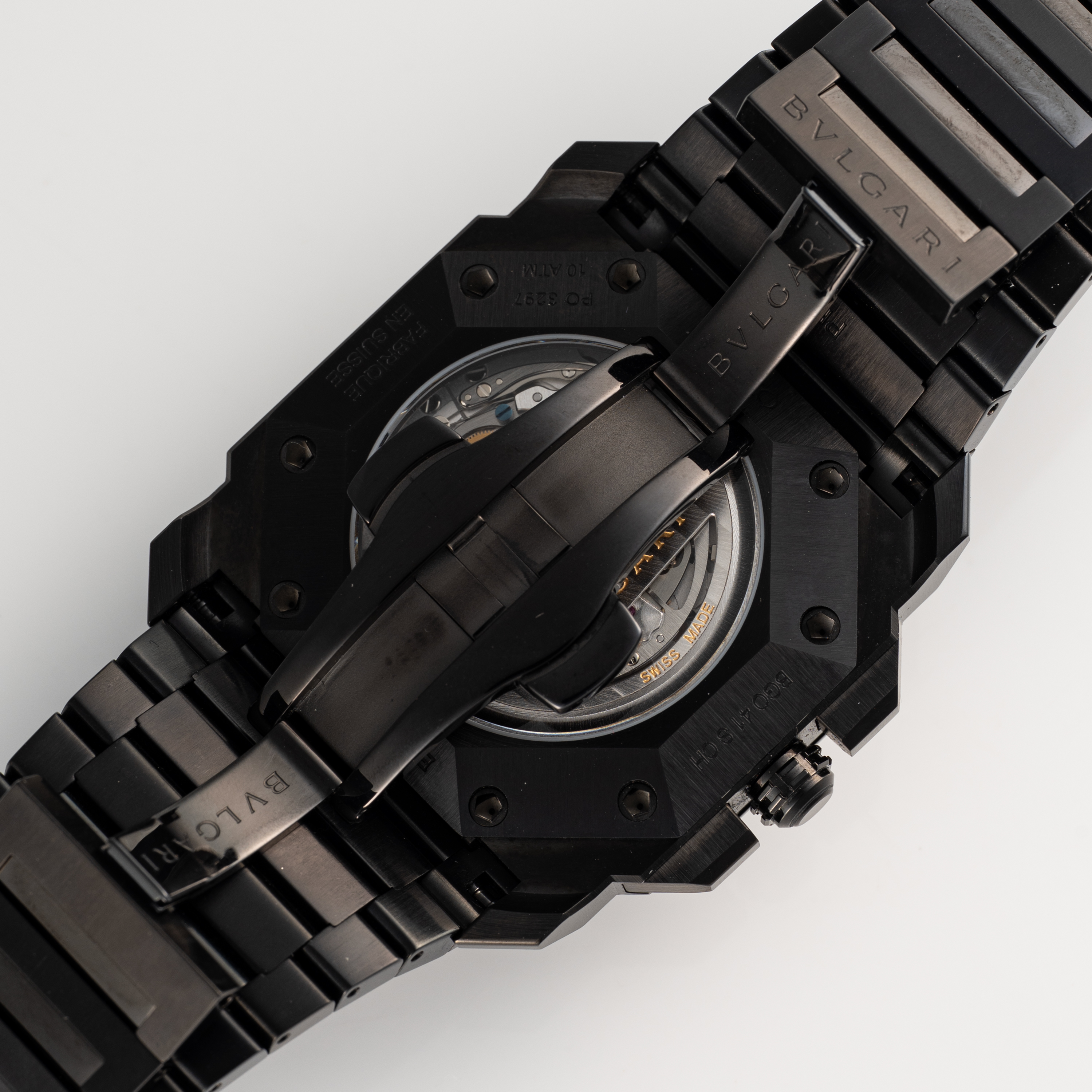 A GENTLEMAN'S SIZE PVD COATED STAINLESS STEEL BAMFORD BULGARI OCTO AUTOMATIC CHRONOGRAPH BRACELET - Image 8 of 9