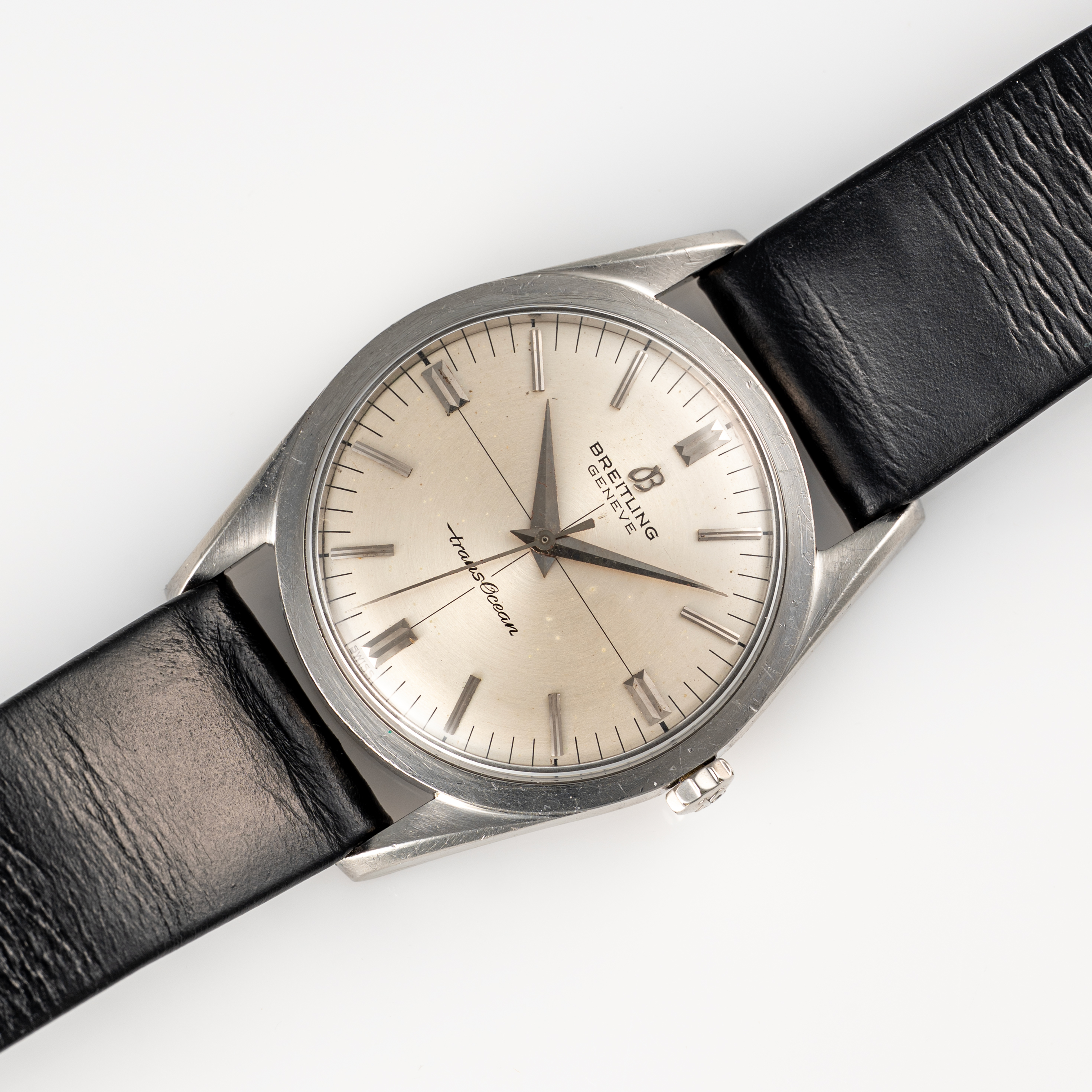 A GENTLEMAN'S SIZE STAINLESS STEEL BREITLING TRANSOCEAN WRIST WATCH CIRCA 1960s Movement: 25J, - Image 3 of 7