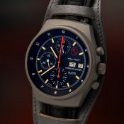 A RARE GENTLEMAN'S PVD COATED ORFINA PORSCHE DESIGN MILITARY NATO CHRONOGRAPH WRIST WATCH CIRCA