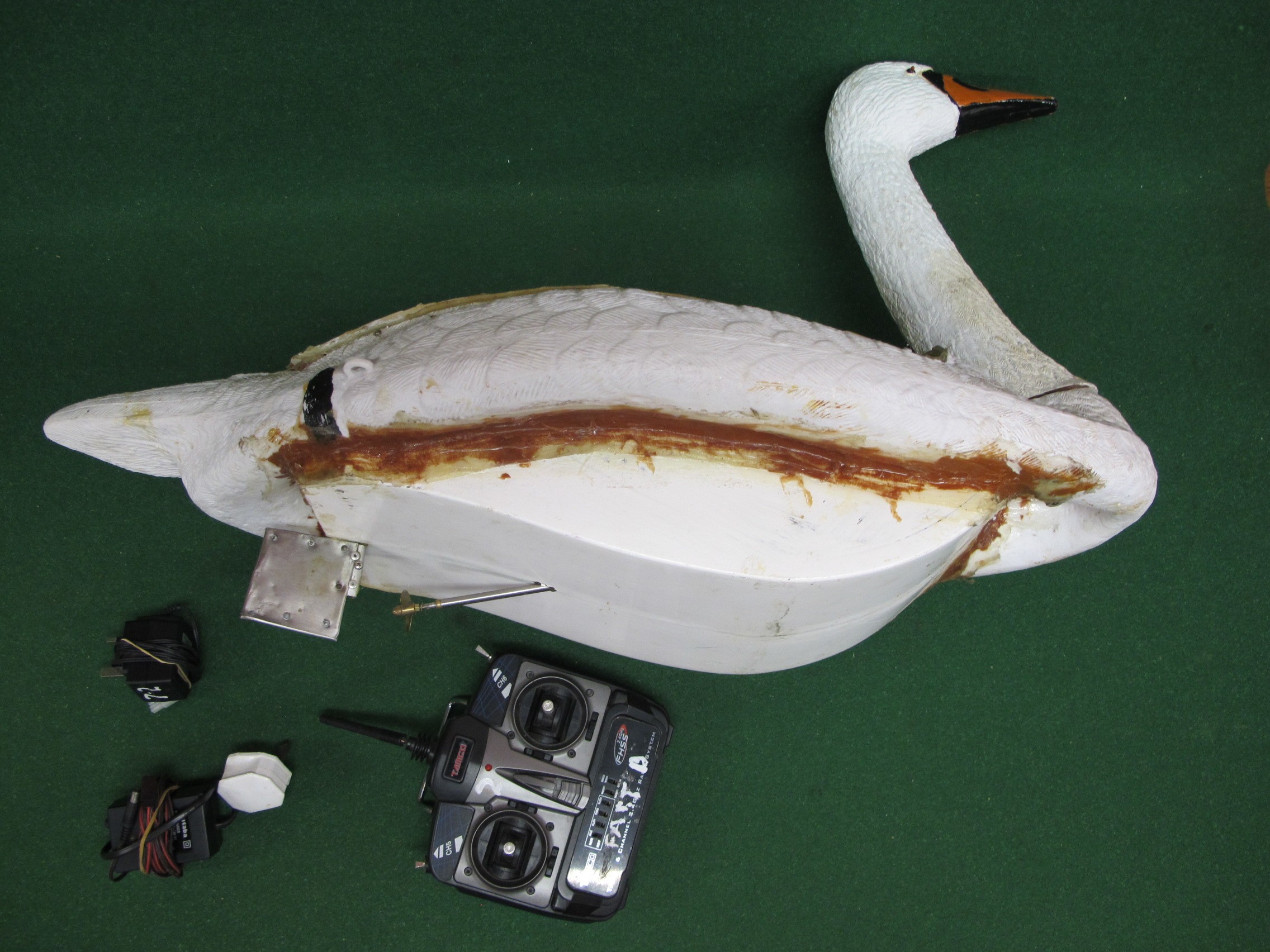 Remote Control Swans A radio controlled plastic swan with propeller and rudder, rotating ...