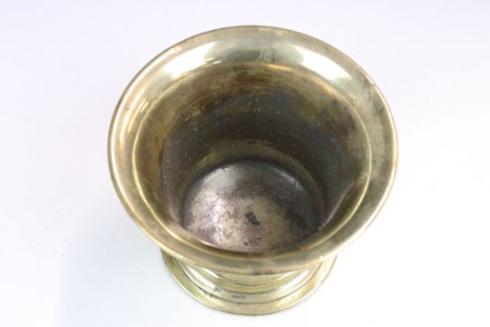 Pair of brass pestle and mortars, largest diameter 14cm - Image 7 of 8