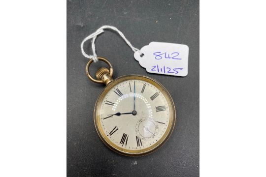 A rolled gold gents pocket watch with seconds dial - Image 1 of 3