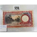West Africa 1953 20 shillings 1953, British Key Note