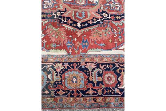 A SERAPI CARPET HERIZ REGION, PERSIAN AZERBAIJAN, C.1880 the rich madder field of angular vines - Image 11 of 26