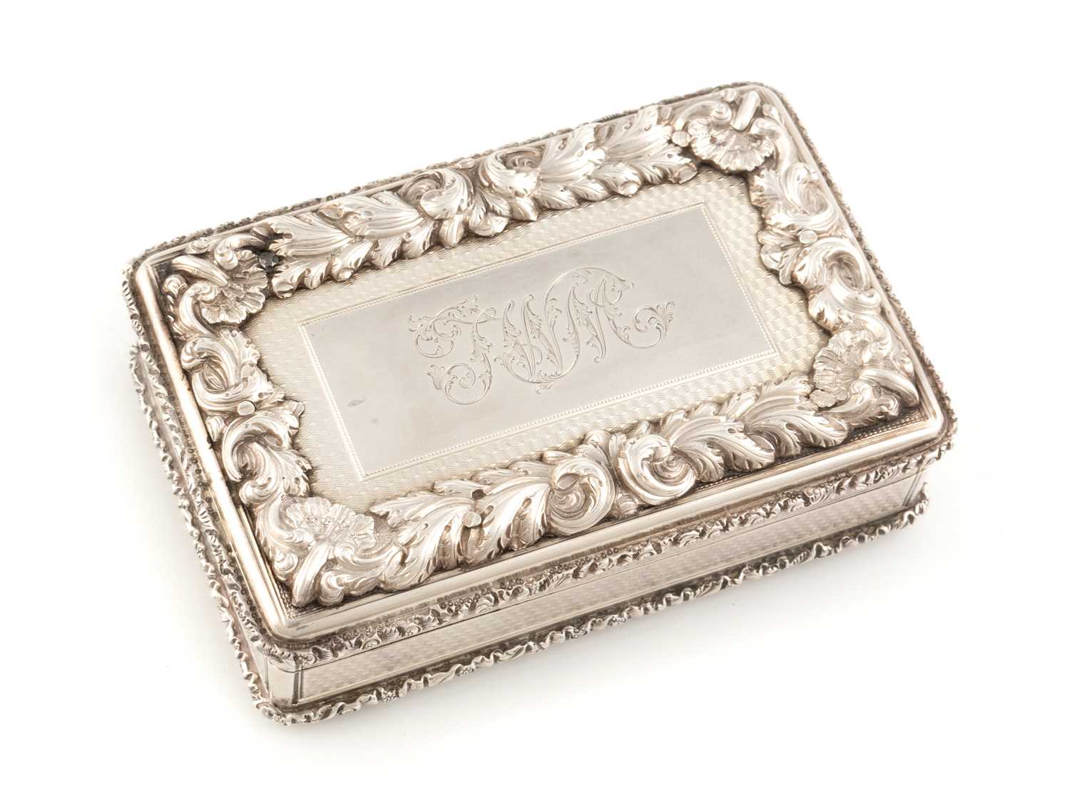 A Victorian silver presentation table snuff box, by Edward Edwards, London 1845, rectangular form