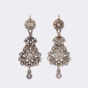 Paar antiker Rosendiamant-Ohrhänger.