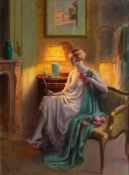 Delphin Enjolras (Courcouron 1857 - Ardèche 1945). Femme au Miroir.