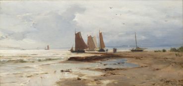 Walter Moras (Berlin 1856 - Berlin 1925). Bucht mit Seglern.