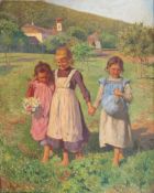 Karl Feiertag (Klosterneuburg 1874 - Klosterneuburg 1944). Glückliche Mädchen.