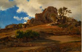 Louis Gurlitt (Altona 1812 - Naundorf 1897). Gebirgsweg bei Arachova.