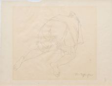 Rudolf Schlichter (Calw 1893 - München 1955). Kniender Akt.