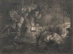 Rembrandt Harmenszoon van Rijn (Leiden 1606 - Amsterdam 1669). Anbetung der Hirten.