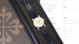 Rare Patek Philippe Calatrava 18ct Yellow Gold Reference 2428 with Extract from the Archives 1953