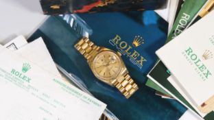 18ct Rolex Day Date Bark Finish Reference 18078 with Box and Papers Circa 1979