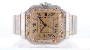Cartier Santos Factory Diamond Set Automatic Ref 4075