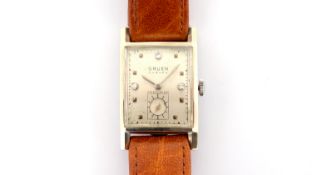 Vintage Gruen Curvex Precision 14ct White Gold Circa 1940's