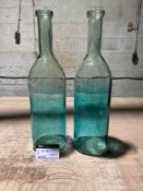 LARGE DECORATIVE HAND-BLOWN GLASS BOTTLES (SET OF 2)