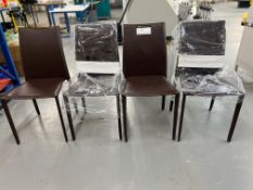 EQ3 HIGH-BACK SIDE CHAIRS (BROWN). BRAND NEW