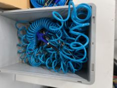 LOT/COILED PNEUMATIC AIR HOSES WITH BLOW GUNS AND NOZZLES
