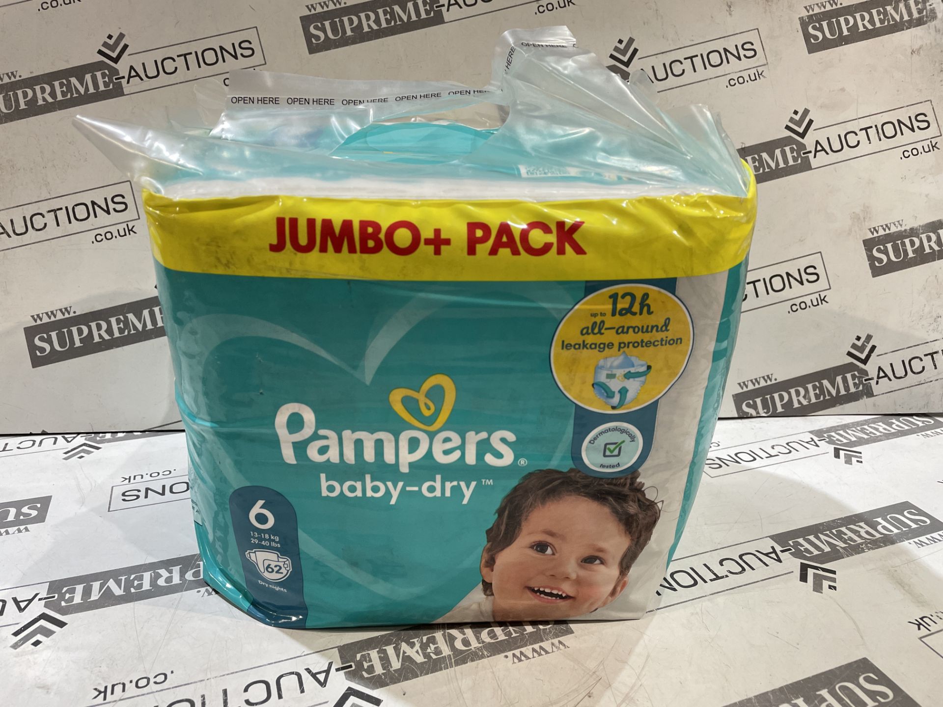 7 X BRAND NEW PACKS OF 62 PAMPERS SIZE 6 NAPPIES R10.6