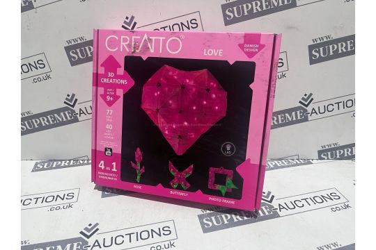 15 X BRAND NEW CREATTO LOVE DANISH DESIGN 3D CREATIONS 4 IN 1 BUILDABLE LED LIGHT R16.2