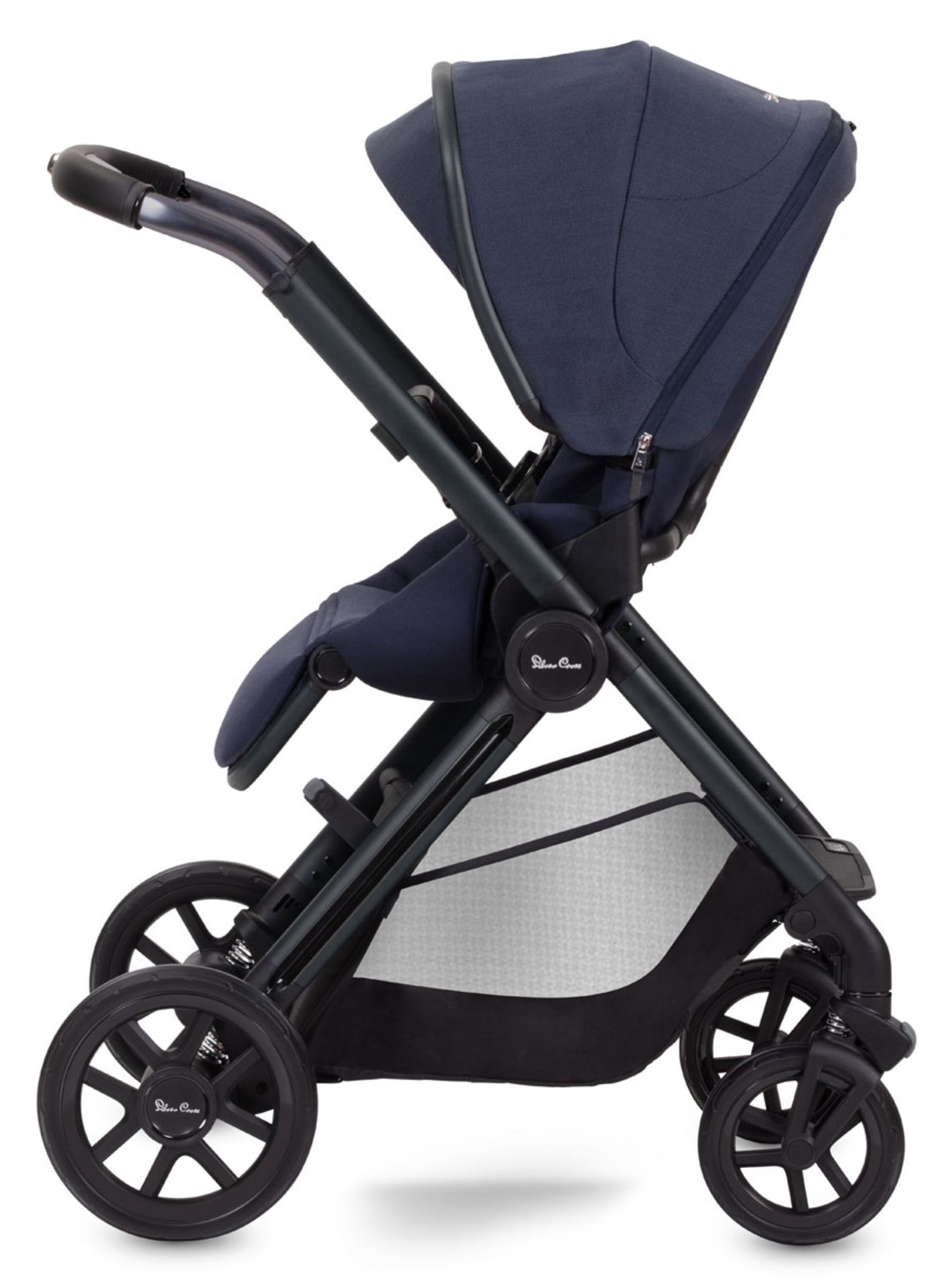 NEW & BOXED SILVER CROSS Reef Pushchair With First Bed Folding Carrycot & Footmuff - NEPTUNE BLUE. - Image 4 of 7