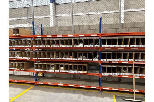 8 bays of racking shelving Made of 9 Frames and 80 Beams Approximate Dimensions: Frame Height - - Image 2 of 7