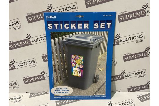 200 X BRAND NEW WHEELIE BIN STCIKER SETS (DESIGNS MAY VARY) R16