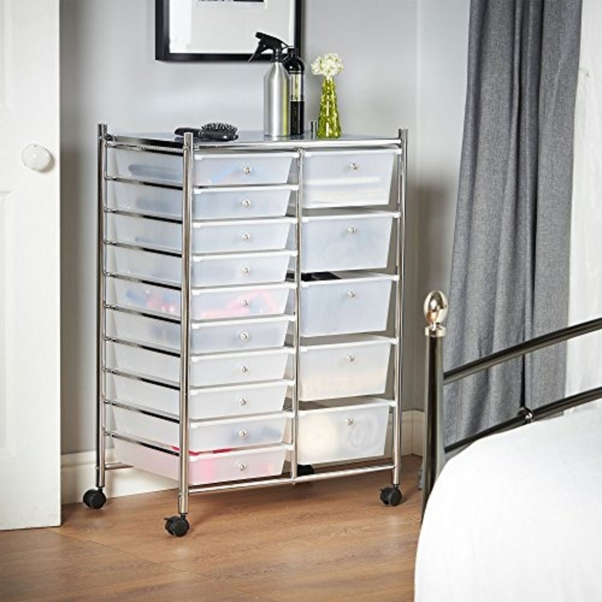 White 15 Drawer Trolley - ER32