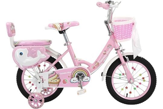 Touch of Venetian 12" Girls Children Bike Stabilisers Wheels Bell Kids Ages 2-9 Years Bicycle. -