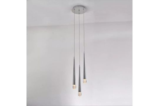 NEW - Avivo Droplet PD2309-3B | 3 Light LED Pendant Ceiling Fitting - RRP 399.05 - ER49