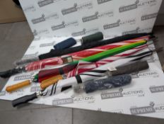 TRADE LOT TO CONTAIN 200x BRAND NEW MIXED UMBRELLAS IN VARIOUS DESIGNS & SIZES