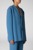 Brand New Del Core Bone & Plum Blue Boxy Jacket – Size 36 – RRP £1,375 –(EBR S2L80) Sleek,
