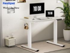 FLEXISPOT WHITE Lite Electric Standing Desk ONE PIECE 110 * 60cm Height Adjustable Sit Stand Desk
