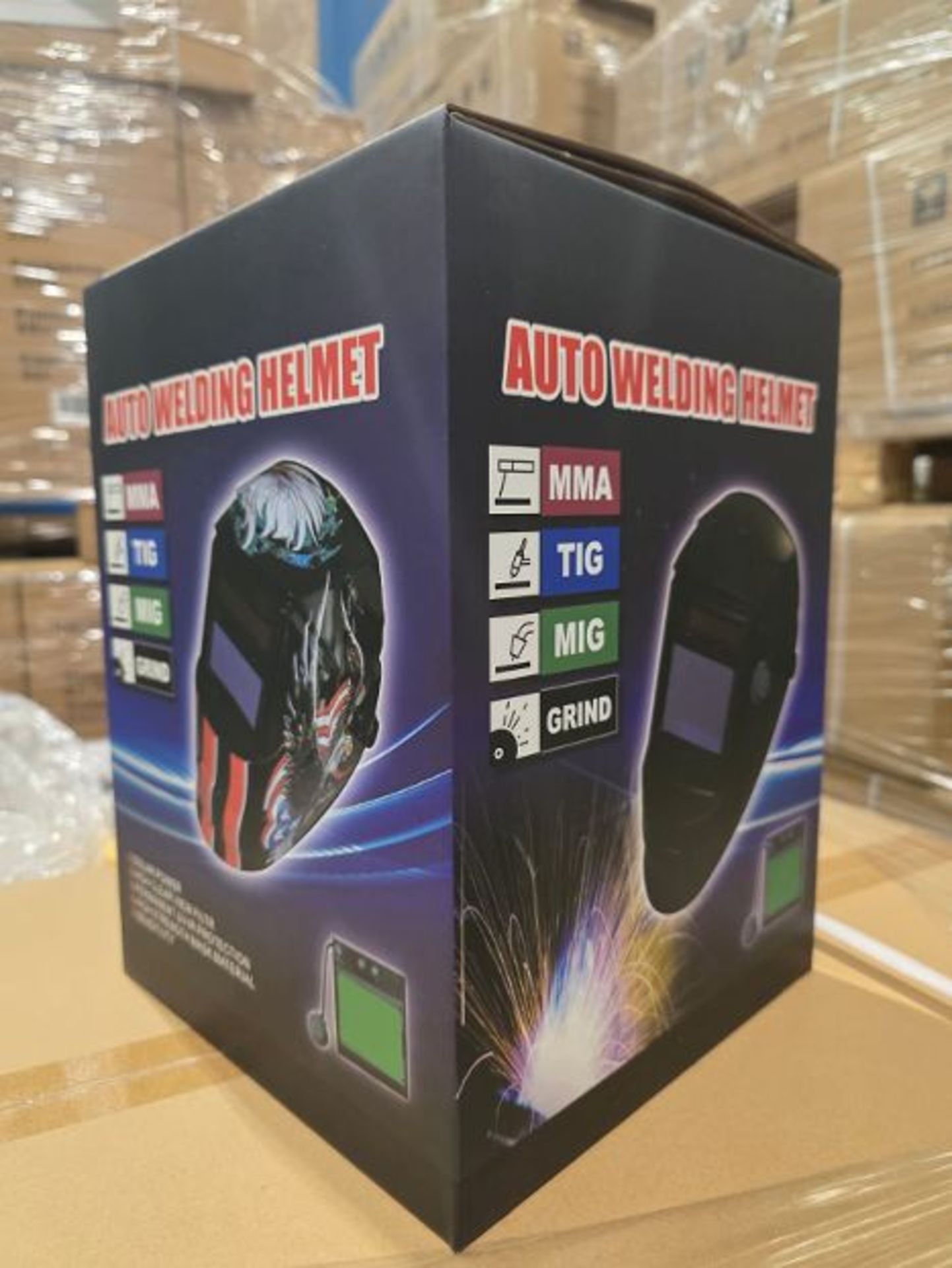 Trade Lot 24 x New & Boxed YG-6000 - Auto Darkening Welding Helmet Mask TIG MIG ARC GRIND. • Viewing - Image 2 of 3