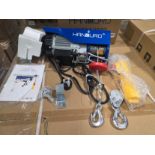 New & Boxed Rope Winch 250Kg Pulley Gantry Electrical Winch Hoist Electrical Rope. T-125/250-G -