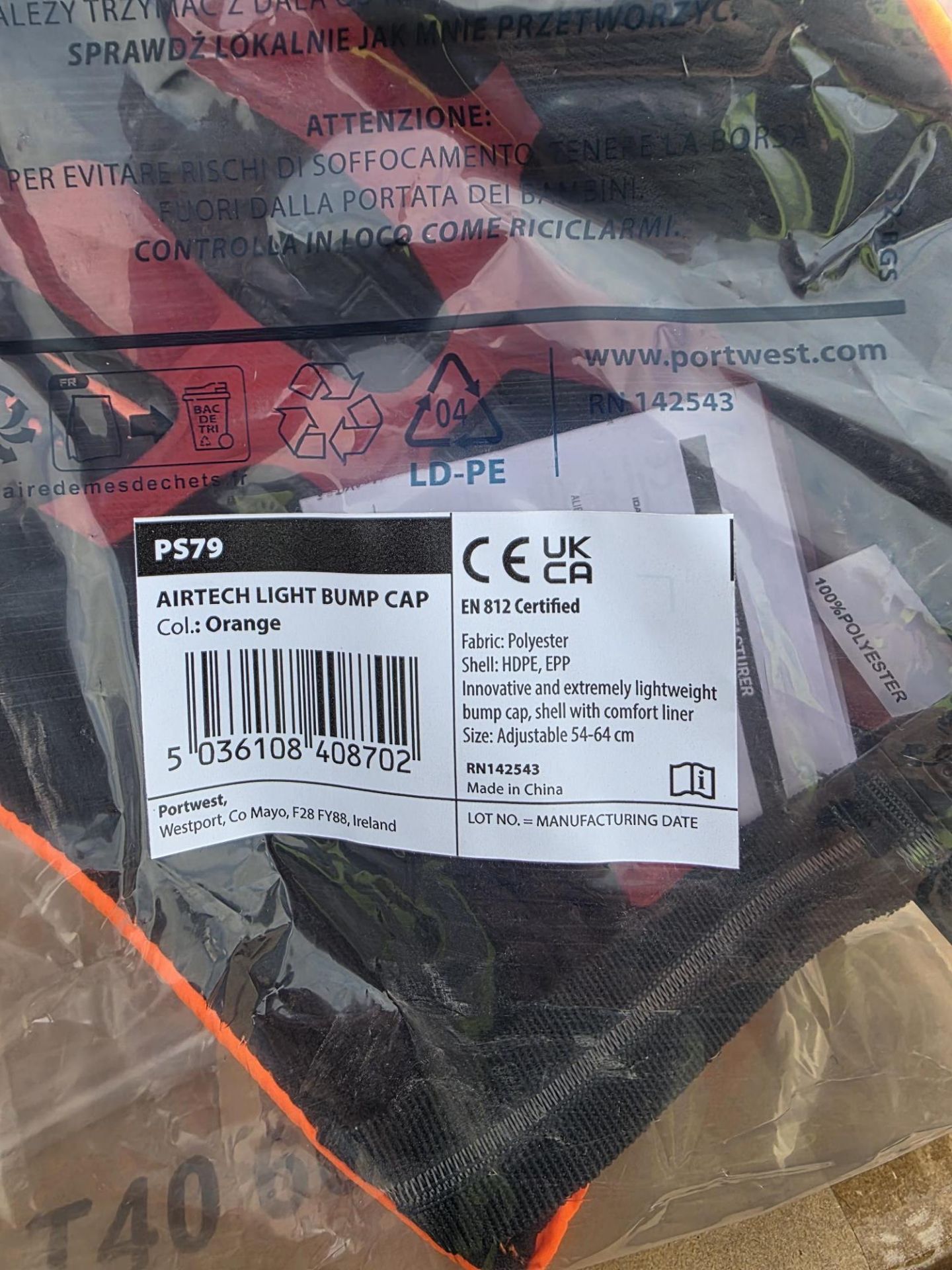 Pallet to Contain 240 x New & Packaged Portwest PS79 AirTech Light Bump Cap (LOCATION: 2.4; 2.7) - Image 4 of 6