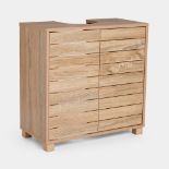 Boxed Chester Freestanding Oak Wood Effect Under Sink Bathroom Cabinet-SR3(3.1)