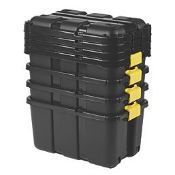 Essentials 49Ltr 390mm x 590mm x 350mm Black/Yellow Storage Trunk 4 Pack. - SR1.3.2.