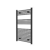 Flomasta 1000mm x 600mm 1760BTU Black Flat Towel Radiator. -SR1.3.1.