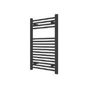 Flomasta 800mm x 500mm 1239BTU Black Flat Towel Radiator. - SR1.3.1.