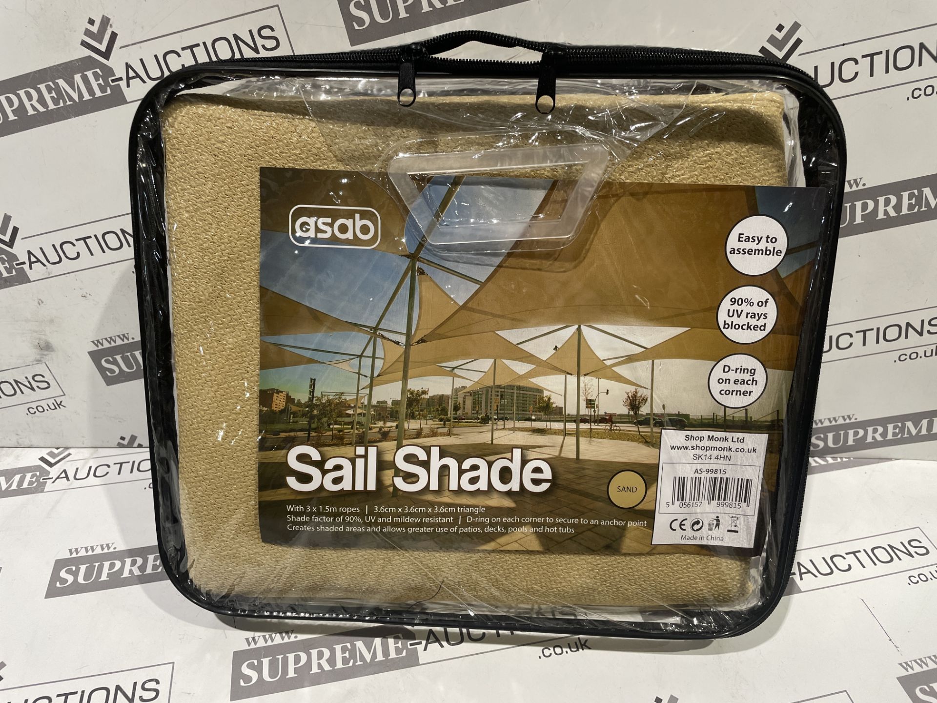 25 X Brand New Premium Garden Triangle Sail Shade - Sand RRP £20 Each. The shade sail is an