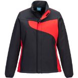 18 X BRAND NEW PORTWEST BLACK AND RED WOMENS SOFTSHELL JACKETS SIZE MEDIUM R11-9