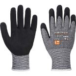 120 X BRAND NEW PAIRS OF PORTWEST BLACK AND GREY SENTICUT LIGHT GLOVES R15-1