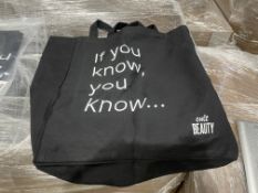 10 X BRAND NEW CULT BEAUTY IF YOU KNOW YOU KNOW LARGE BLACK FASHION TOTE BAGS (LOC: 22.7-AA592)