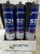 72 x Bostik S21 Multi Purpose Acetoxy Silicone Sealant 310ml Black. RRP £14.48 per tube. Bostik