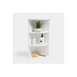 BOXED Holbrook White 3 Tier Corner Shelf Unit-R14.1