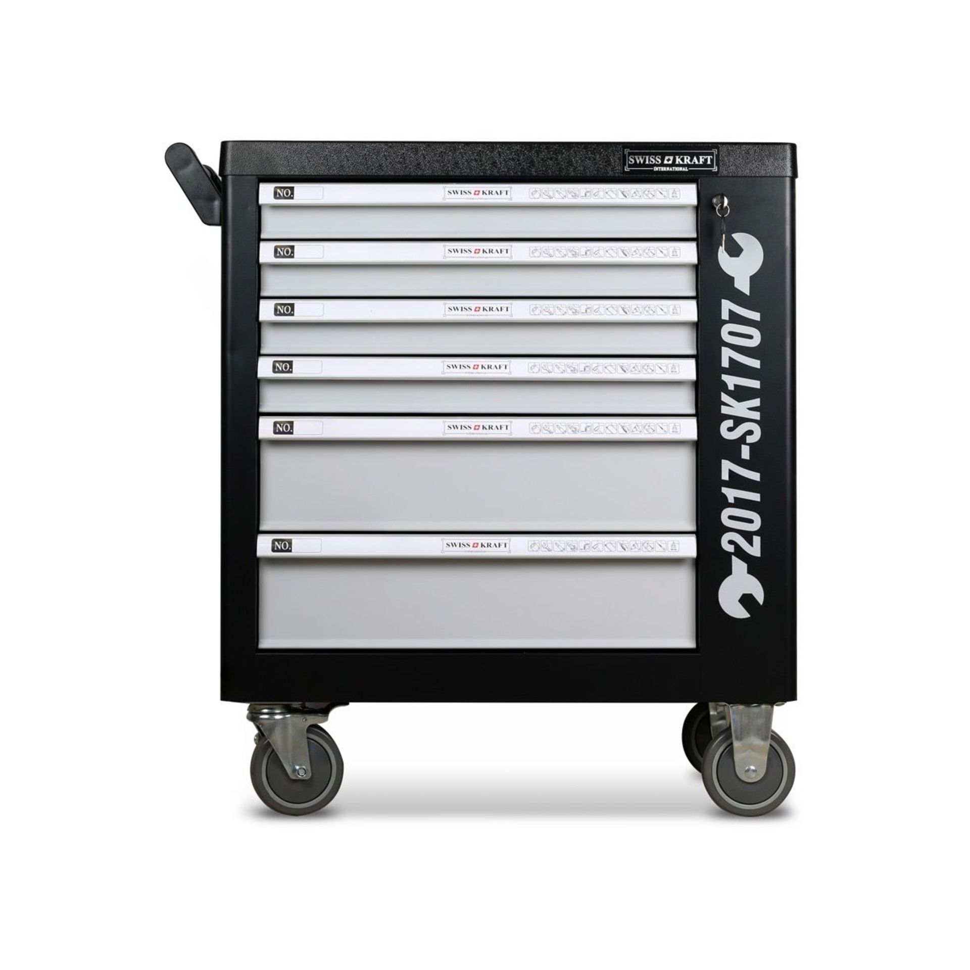 New & Boxed Swiss Kraft 136 Piece Professional Wheeled Lockable Tool Chest. RRP £1495. 6 Drawers - Image 3 of 6